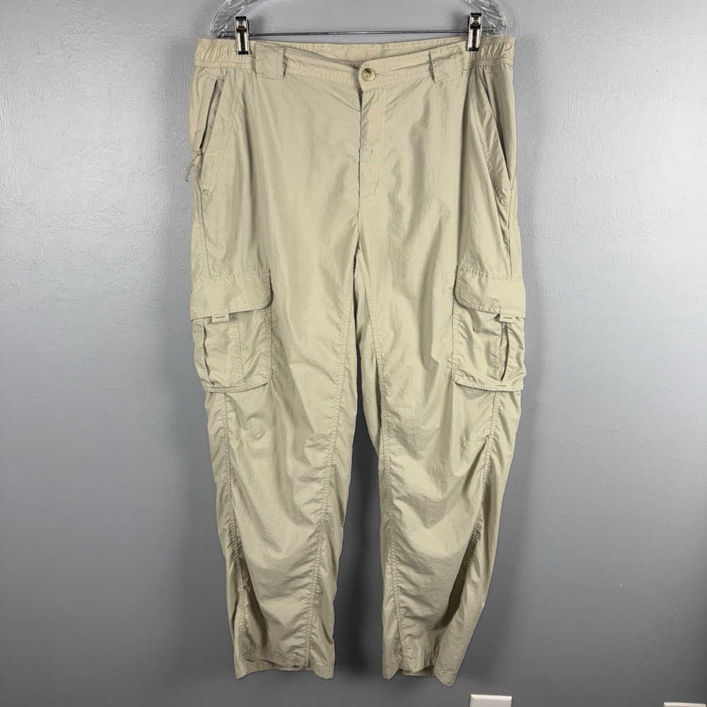 Columbia Titanium Packable Cargo Pants Men's Large Beige Hiking Lightweight